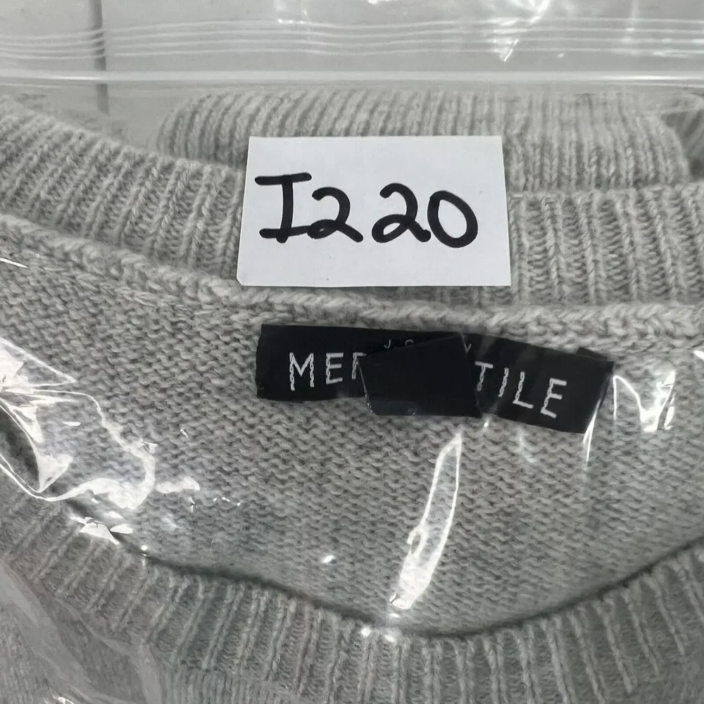 J Crew Mercantile Size S Sweater Gray Ruffle Tiered Bell Sleeve Wool Blend J7850